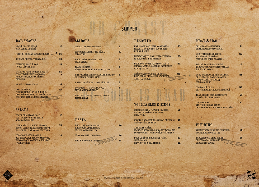 Come Hungry Leave Drunk Cleaver Calgary